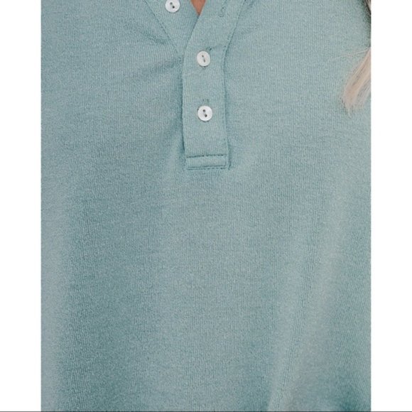 MAGGIE RELAXED KNIT HENLEY TOP SAGE - Picture 7 of 11